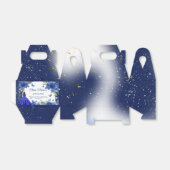 Blauw Zilver Roos Quinceanera Verjaardag Bedankdoosjes (Uitgevouwen)