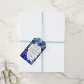 Blauw Zilver Roos Quinceanera Verjaardag Cadeaulabel (Met Touw)