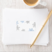 Blauw Zilver Sneeuwvlok Bruiloft Blank Adresetiket Etiket (Insitu)