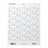 Blauw Zilver Sneeuwvlok Bruiloft Blank Adresetiket Etiket (Full Sheet)