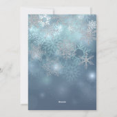 Blauw & Zilver Sneeuwvlokken Modern Plat Kerstkaar Feestdagenkaart (Achterkant)
