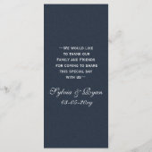 Blauw Zilver Sneeuwvlokken Winter bruiloft menu ka (Achterkant)