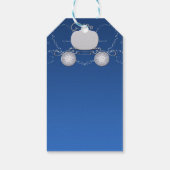 Blauw & Zilver Sparkle Pumpkin Carriage Assepoeste Cadeaulabel (Achterkant)