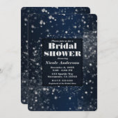 Blauw & Zilver Sparkling Lichten Glam Vrijgezellen Kaart (Voorkant / Achterkant)