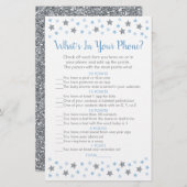 Blauw & Zilver Star Wat zit er in je telefoonspel (Voorkant / Achterkant)