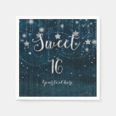 Blauw & Zilver Sterrenhemel Celestial Sweet 16 Par Servet (Voorkant)
