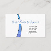 Blauw zilver van Faux Glitter Foto QR Professional Visitekaartje (Achterkant)