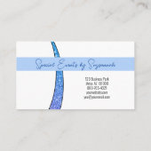 Blauw zilver van Faux Glitter Professional Foto Visitekaartje (Achterkant)