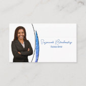 Blauw zilver van Faux Glitter Professional Foto Visitekaartje (Voorkant)