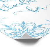 Blauw zilver Warm omhoog bij de warme chocoladebar Poster (Hoek)