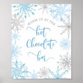 Blauw zilver Warm omhoog bij de warme chocoladebar Poster (Voorkant)