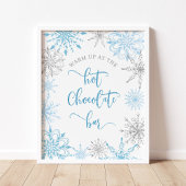 Blauw zilver Warm omhoog bij de warme chocoladebar Poster