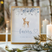 Blauw zilver winter herten gunsten poster