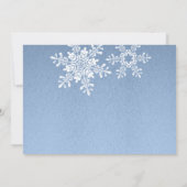 Blauw Zilver Winter Sneeuwvlok Bruiloft Save the D Save The Date (Achterkant)