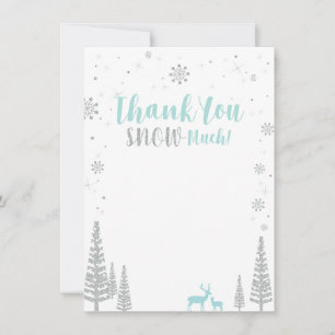 Blauw & Zilver Winter Wonderland Dankkaart Bedankkaart