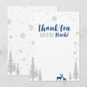 Blauw & Zilver Winter Wonderland Dankkaart Bedankkaart (Voorkant / Achterkant)