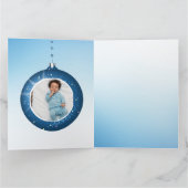 Blauw, Zilver & Wit Japandi Santa Kaart (Binnen)