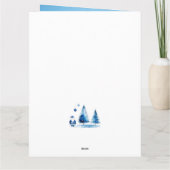 Blauw, Zilver & Wit Japandi Santa Kaart (Achterkant)