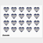 Blauw Zilver Zwart  Elegance Hart Sticker (Vel)