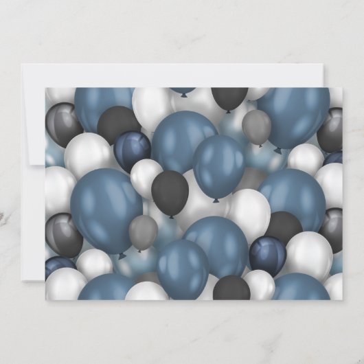 Blauw Zilver Zwart & Wit 60e Verjaardag Foto Kaart (Achterkant)