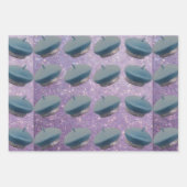 Blauw Zilveren Berets Lavendel Glitter Wrapping Pa Inpakpapier Vel (Voorkant 3)