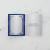 Blauw, Zilveren Bloemen, Harten Bruiloft Dank u ka Bedankkaart (Binnen)