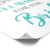 Blauw Zilveren Confetti Advies voor de Bruid Bord Poster (Hoek)