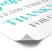 Blauw Zilveren Confetti Favorieten Baby Shower Bor Poster (Hoek)