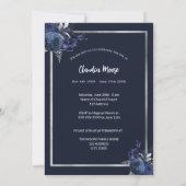 Blauw zilveren foto Viering van het leven begrafen Kaart (Achterkant)