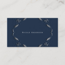 Blauw & Zilveren Frame Elegante Vintage Glam Chic Visitekaartje