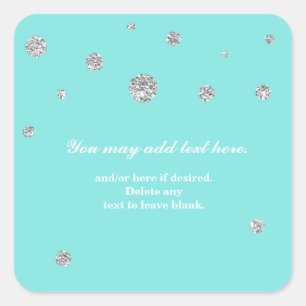 Blauw & Zilveren Glitter Moderne Stippen Sticker