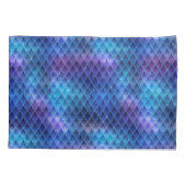 Blauw & Zilveren Glitters Draak Schubben Kussensloop (Achterkant)
