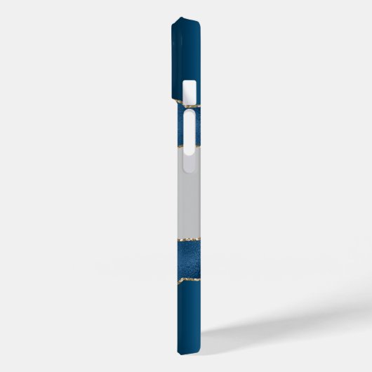 Blauw zilveren goudmageremelkschrift Case-Mate iPhone case (Achterkant / Links)