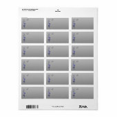 Blauw, Zilveren Grijze Vlinder Bloemen Label - Bla (Full Sheet)