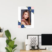 Blauw zilveren herdenkingsfoto welkomstbord voor e poster (Thuiskantoor)