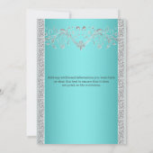 Blauw zilveren huwelijksjubileum bloemstuk kaart (Achterkant)