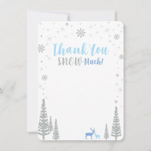 Blauw & Zilveren Jongens Winter wonderland Bedankt Notitiekaartje