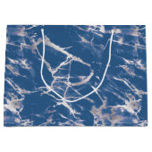 Blauw zilveren marmer groot cadeauzakje (Voorkant)