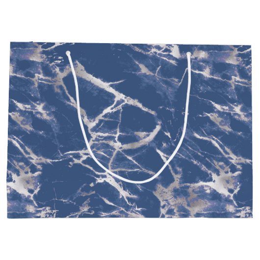 Blauw zilveren marmer groot cadeauzakje (Achterkant)