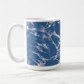 Blauw zilveren marmer koffiemok (Links)