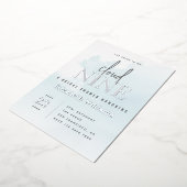 Blauw & Zilveren Modern op Cloud 9 Vrijgezellenfee Folie Uitnodiging (Gedraaid)