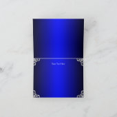 Blauw Zilveren Parel Damask Sweet 16 Dank u kaart (Binnen)