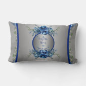 Blauw-Zilveren Petal Symphony Kussen (Achterkant)