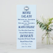 Blauw Zilveren Prins Kroon Envelope Voering Menu (Staand voorkant)