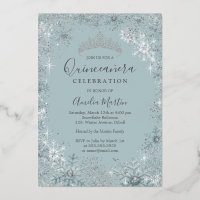 Blauw Zilveren Sneeuwvlok Foto Quinceanera