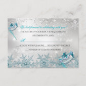 Blauw Zilveren Sneeuwvlok Masquerade Kerstmis RSVP (Voorkant)