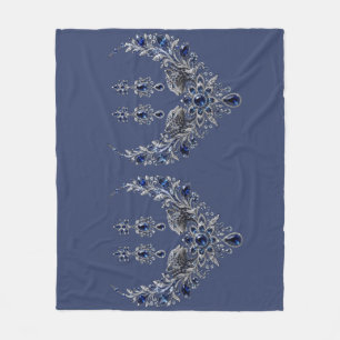 Blauw Zilveren Tijger Kristallen Sieraden Set Fleece Deken