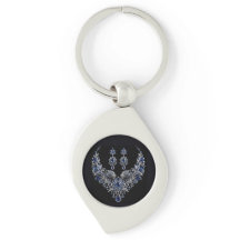 Blauw Zilveren Tijger Kristallen Sieraden Set