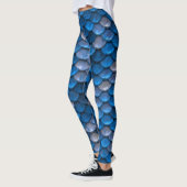 Blauw Zilveren Zeemeermin Vissen Schubben Leggings (Links)