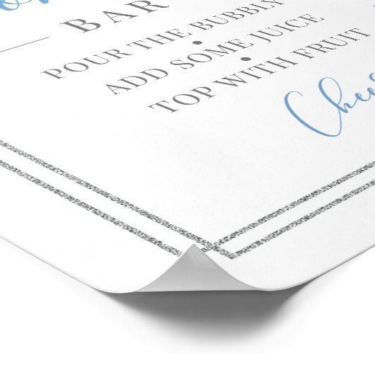 Blauw zilveren zilverbeeld geometrisch moslima-oes poster (Hoek)